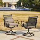 EROMMY Patio Swivel Chair Set of 2, Outdoor Dining Chairs with Cushions for Porch, Deck, and Garden, Khaki-Erommy